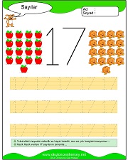 okul öncesi 1 sayısı çizgi çalışması